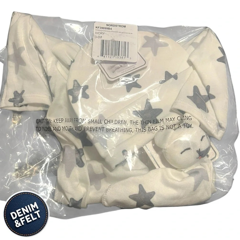 Toby Baby Unisex Stars Blanket, Headband & Teether Set ! Perfect for Baby Shower